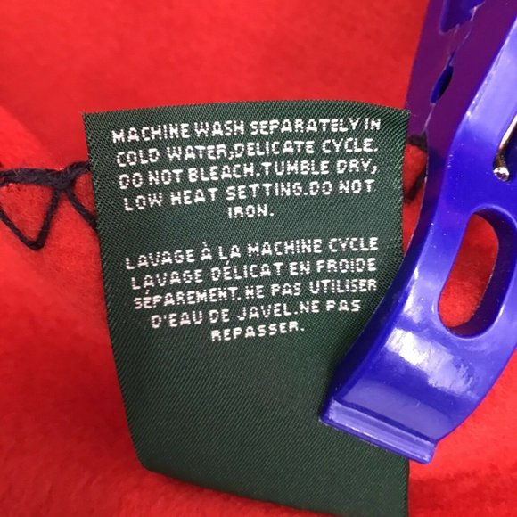 Ralph Lauren Home Red Fleece Throw Blanket 50X68 Embroidered Polo Teddy Bear 90s - Picture 8 of 12